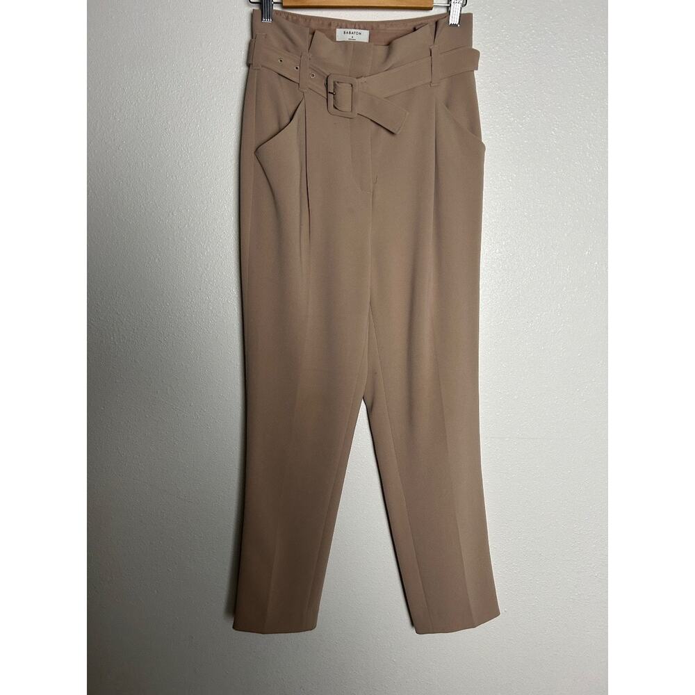 ARITZIA Babaton High Waisted Belted Trouser Tan Sz 4